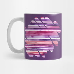 Pink and purple stripes, watercolor abstract Mug